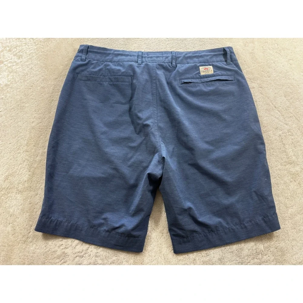 Faherty Mens All Day Stretch Hybrid Blue Shorts 34 Meas: 35x8.5